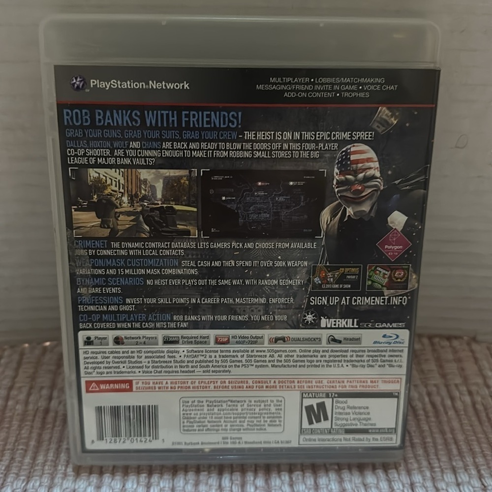 PS3 Payday Game with Heist Theme - Picture 2 of 4
